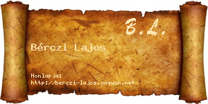 Bérczi Lajos névjegykártya